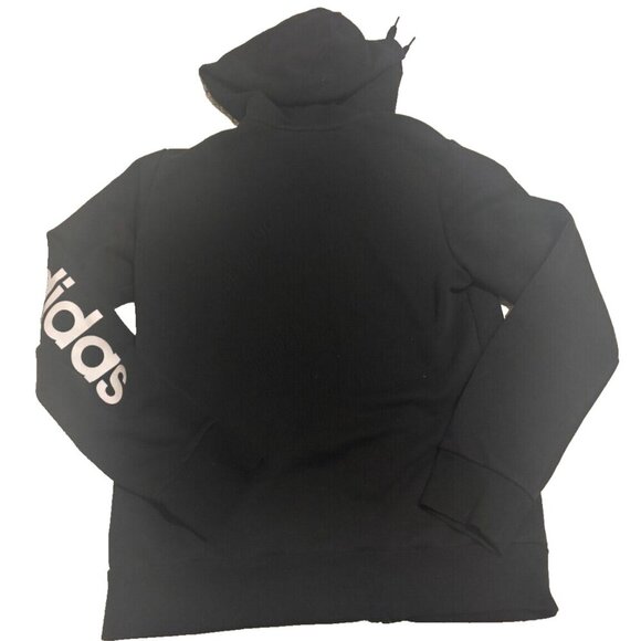 Adidas Women's Black Full Zip Hoodie Logo Sweatshirt Long Sleeve Size M - Picture 2 of 5